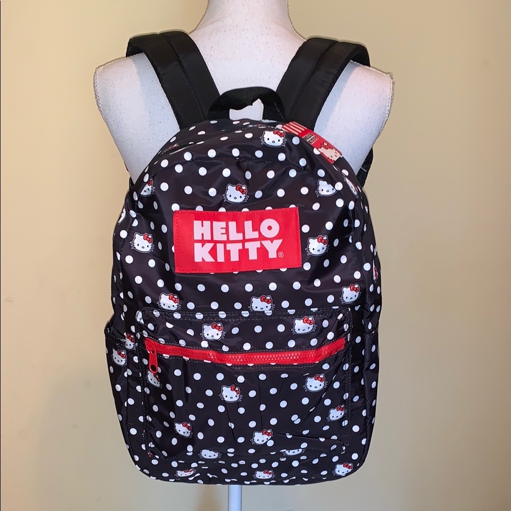 Hello Kitty Black and White Polka Dot Backpack Back to School Travel Kittenlove